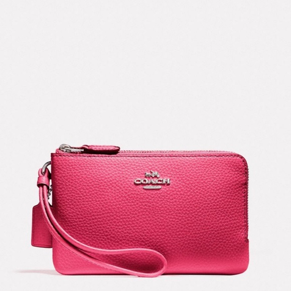 Coach Handbags - 🆕NWT Coach Pink Double ZIP wristlet